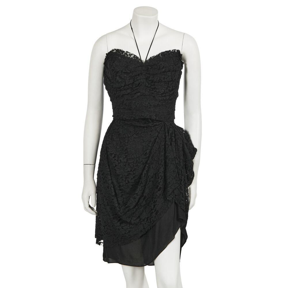 Dolce & Gabbana black lace strapless mini dress